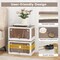 3-Pack Foldable Storage Bins with Top Lid Wheels and Push Latch Doors for Home Organization
